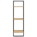 vidaXL 6 részes sonoma tölgy színű szerelt fa fali polc szett rúddal