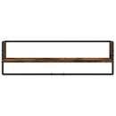 vidaXL 6 részes füstölt tölgy színű szerelt fa fali polc szett rúddal