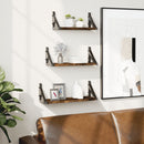 vidaXL 3 részes füstölt tölgy színű szerelt fa fali polc szett