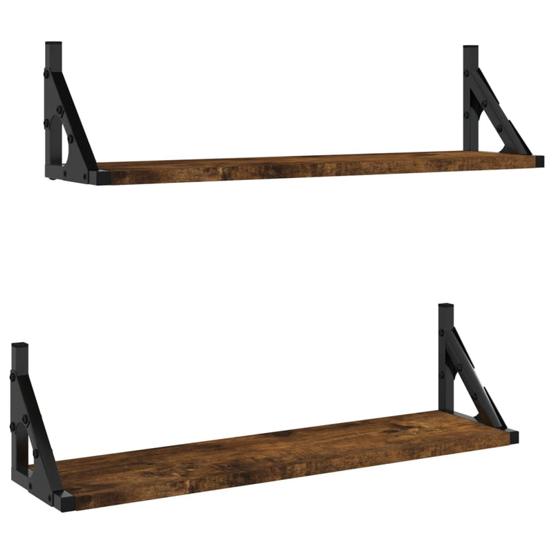 vidaXL 2 db füstölt tölgy színű fali polc 60 x 15 x 15,5 cm