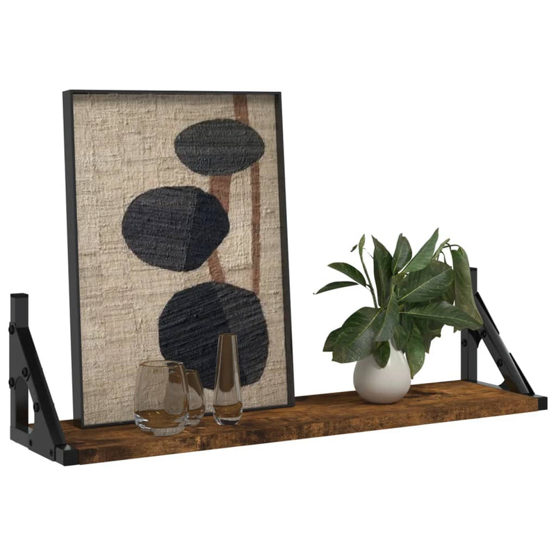 vidaXL 2 db füstölt tölgy színű fali polc 60 x 15 x 15,5 cm