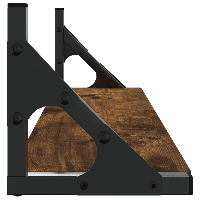vidaXL 2 db füstölt tölgy színű fali polc 60 x 15 x 15,5 cm