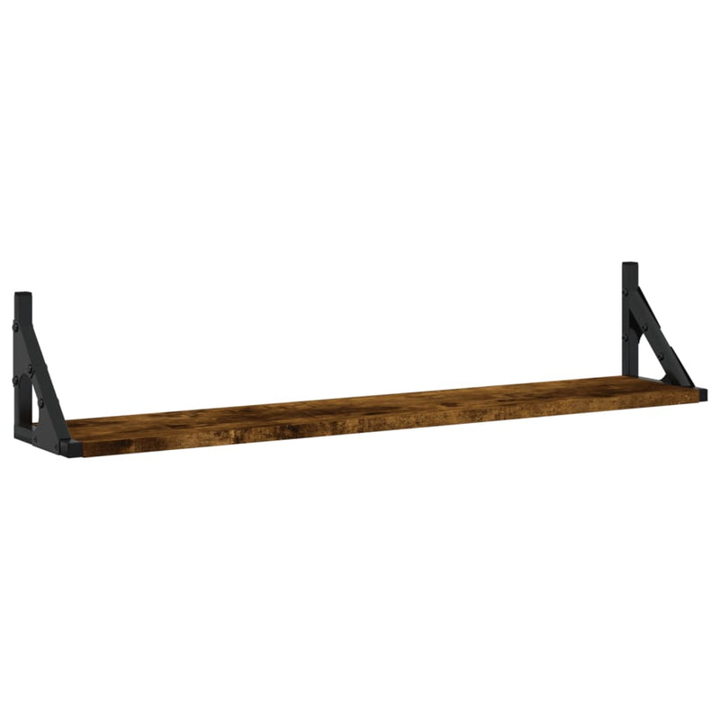vidaXL 2 db füstös tölgy színű szerelt fa fali polc 80 x 15 x 15,5 cm