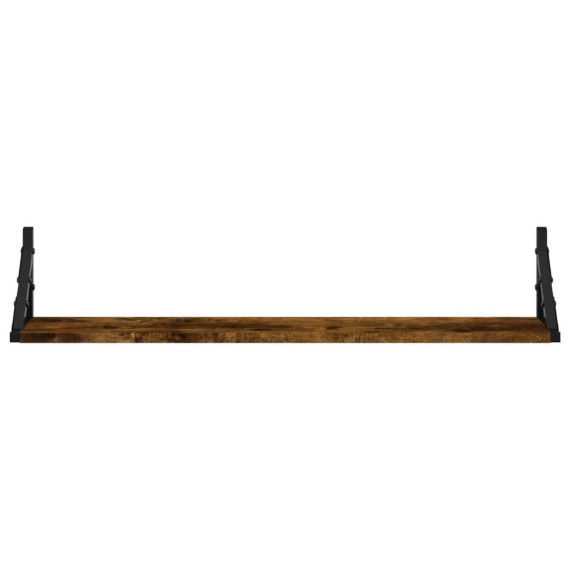 vidaXL 2 db füstös tölgy színű szerelt fa fali polc 80 x 15 x 15,5 cm