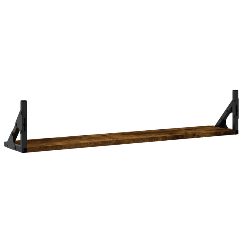 vidaXL 2 db füstös tölgy színű szerelt fa fali polc 80 x 15 x 15,5 cm