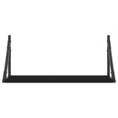 vidaXL 2 db fekete szerelt fa fali polc 60 x 25 x 25,5 cm