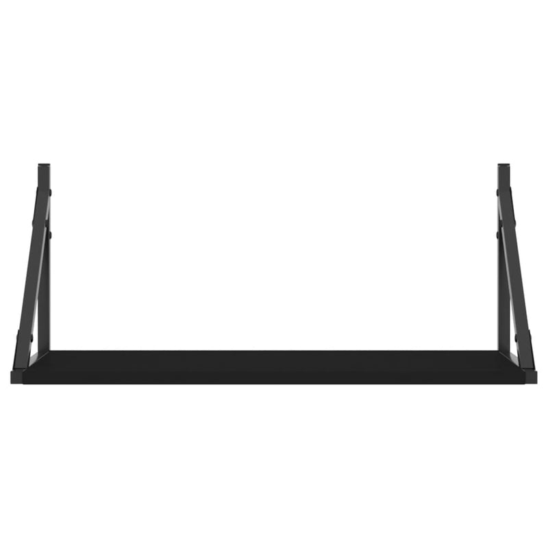 vidaXL 2 db fekete szerelt fa fali polc 60 x 25 x 25,5 cm