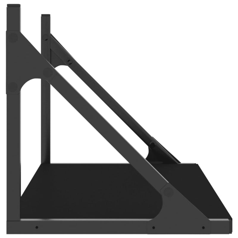 vidaXL 2 db fekete szerelt fa fali polc 60 x 25 x 25,5 cm