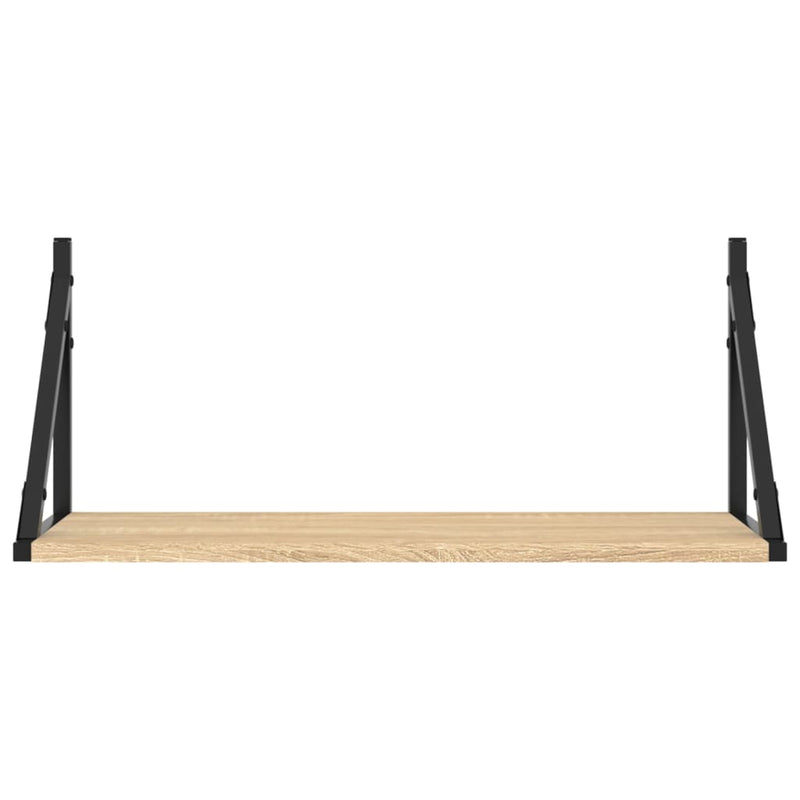 vidaXL 2 db sonoma tölgy színű szerelt fa fali polc 60 x 25 x 25,5 cm