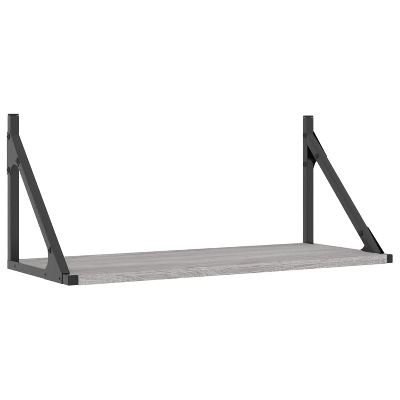 vidaXL 2 db szürke sonoma színű szerelt fa fali polc 60 x 25 x 25,5 cm