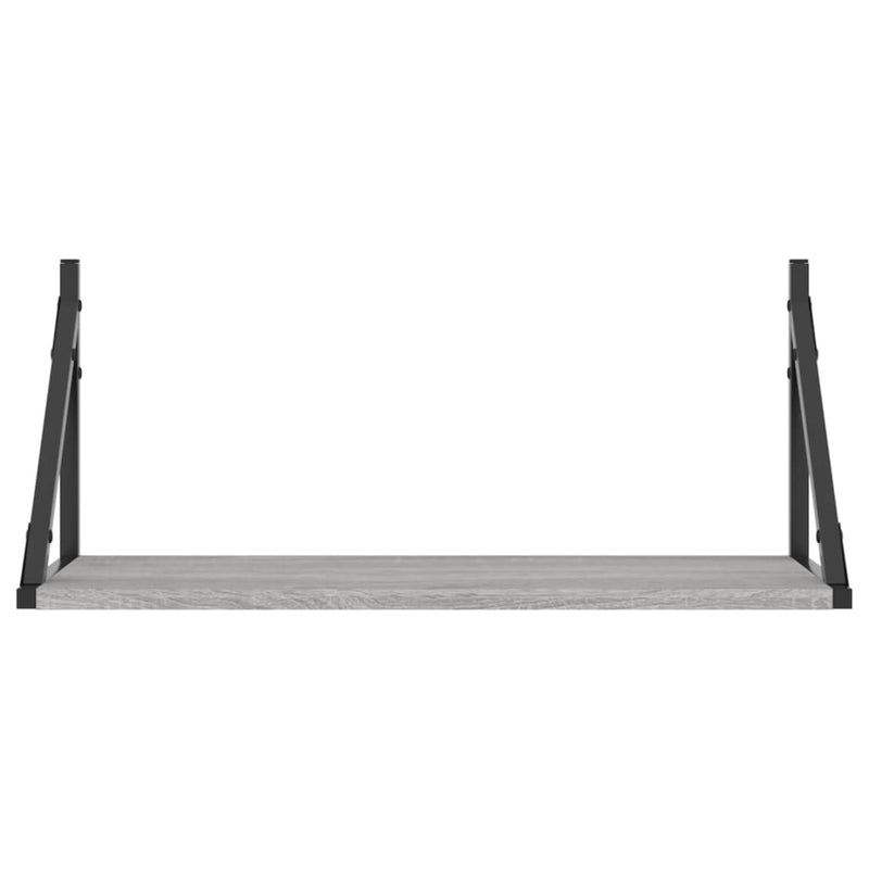 vidaXL 2 db szürke sonoma színű szerelt fa fali polc 60 x 25 x 25,5 cm