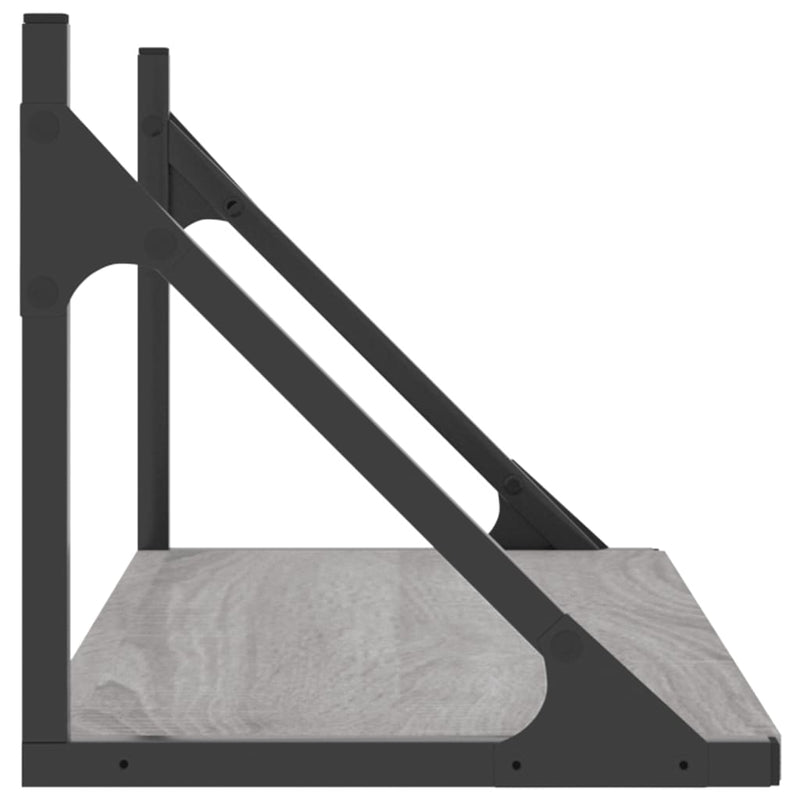 vidaXL 2 db szürke sonoma színű szerelt fa fali polc 60 x 25 x 25,5 cm