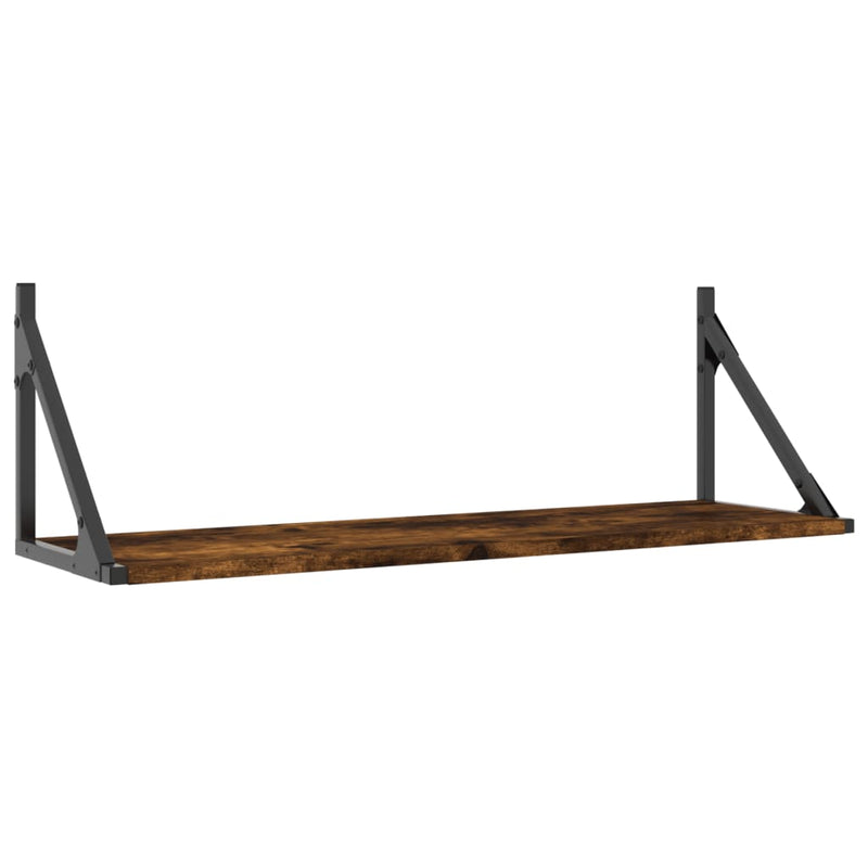 vidaXL 2 db füstös tölgy színű szerelt fa fali polc 80 x 25 x 25,5 cm