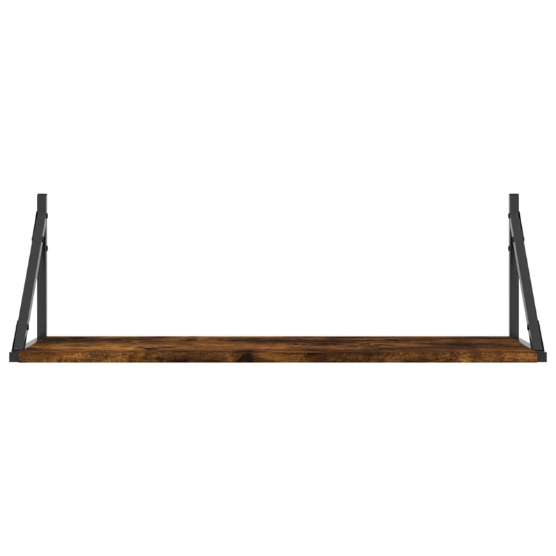 vidaXL 2 db füstös tölgy színű szerelt fa fali polc 80 x 25 x 25,5 cm