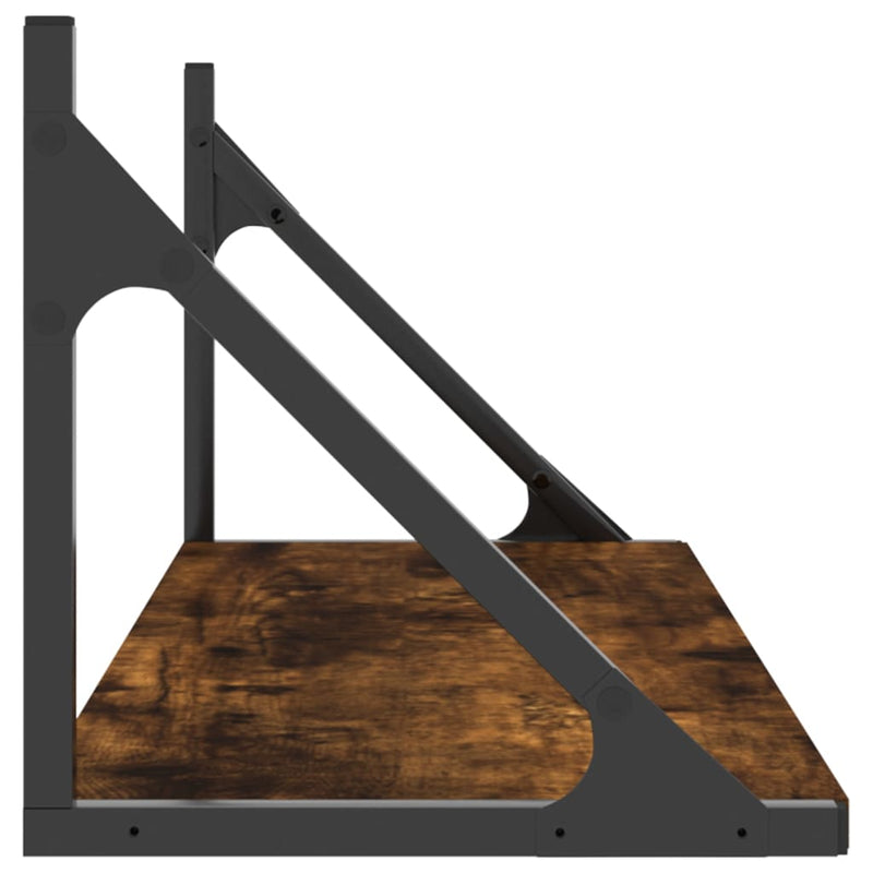 vidaXL 2 db füstös tölgy színű szerelt fa fali polc 80 x 25 x 25,5 cm