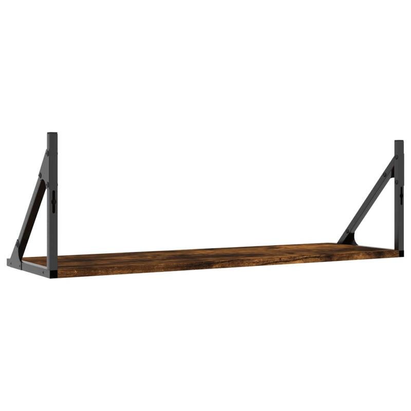 vidaXL 2 db füstös tölgy színű szerelt fa fali polc 80 x 25 x 25,5 cm