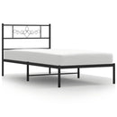 vidaXL fekete fém ágykeret fejtámlával 90 x 200 cm