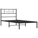 vidaXL fekete fém ágykeret fejtámlával 90 x 200 cm
