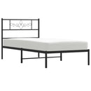 vidaXL fekete fém ágykeret fejtámlával 90 x 200 cm