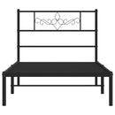 vidaXL fekete fém ágykeret fejtámlával 90 x 200 cm