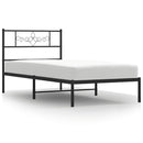 vidaXL fekete fém ágykeret fejtámlával 100 x 190 cm