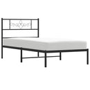 vidaXL fekete fém ágykeret fejtámlával 100 x 190 cm
