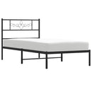 vidaXL fekete fém ágykeret fejtámlával 100 x 200 cm