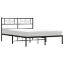 vidaXL fekete fém ágykeret fejtámlával 135 x 190 cm