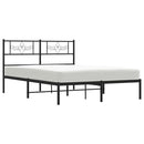 vidaXL fekete fém ágykeret fejtámlával 140 x 190 cm
