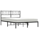 vidaXL fekete fém ágykeret fejtámlával 160 x 200 cm