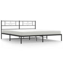 vidaXL fekete fém ágykeret fejtámlával 183 x 213 cm