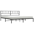vidaXL fekete fém ágykeret fejtámlával 183 x 213 cm