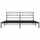 vidaXL fekete fém ágykeret fejtámlával 183 x 213 cm
