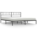 vidaXL fekete fém ágykeret fejtámlával 193 x 203 cm