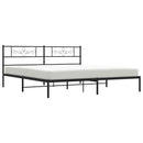 vidaXL fekete fém ágykeret fejtámlával 193 x 203 cm