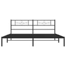 vidaXL fekete fém ágykeret fejtámlával 193 x 203 cm