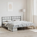 vidaXL fekete fém ágykeret fejtámlával 193 x 203 cm