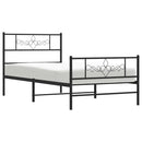 vidaXL fekete fém ágykeret fej- és lábtámlával 75 x 190 cm