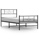 vidaXL fekete fém ágykeret fej- és lábtámlával 80 x 200 cm