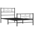 vidaXL fekete fém ágykeret fej- és lábtámlával 90 x 190 cm