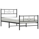 vidaXL fekete fém ágykeret fej- és lábtámlával 90 x 190 cm