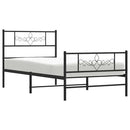 vidaXL fekete fém ágykeret fej- és lábtámlával 100 x 190 cm