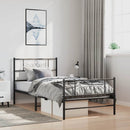 vidaXL fekete fém ágykeret fej- és lábtámlával 100 x 190 cm