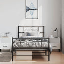 vidaXL fekete fém ágykeret fej- és lábtámlával 100 x 200 cm