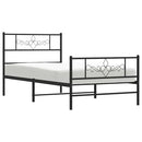 vidaXL fekete fém ágykeret fej- és lábtámlával 100 x 200 cm