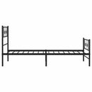 vidaXL fekete fém ágykeret fej- és lábtámlával 100 x 200 cm