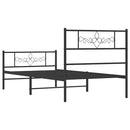 vidaXL fekete fém ágykeret fej- és lábtámlával 100 x 200 cm