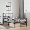 vidaXL fekete fém ágykeret fej- és lábtámlával 100 x 200 cm