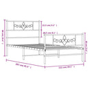 vidaXL fekete fém ágykeret fej- és lábtámlával 107 x 203 cm