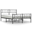 vidaXL fekete fém ágykeret fej- és lábtámlával 120 x 190 cm